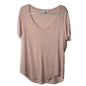 Old Navy T-Shirt Size LG Pinky Promise Relaxed Short Sleeve Rayon Top